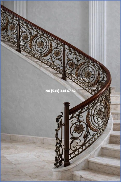 MERDİVEN KORKULUKLARI- MERDİVEN KORKULUK TASARIMI- FERFORJE MERDİVEN KORKULUK MODELLERİ dek59