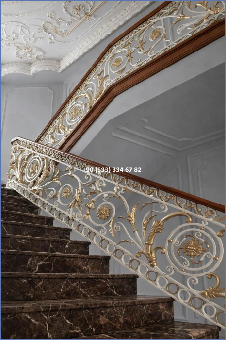 MERDİVEN KORKULUKLARI- MERDİVEN KORKULUK TASARIMI- FERFORJE MERDİVEN KORKULUK MODELLERİ dek16