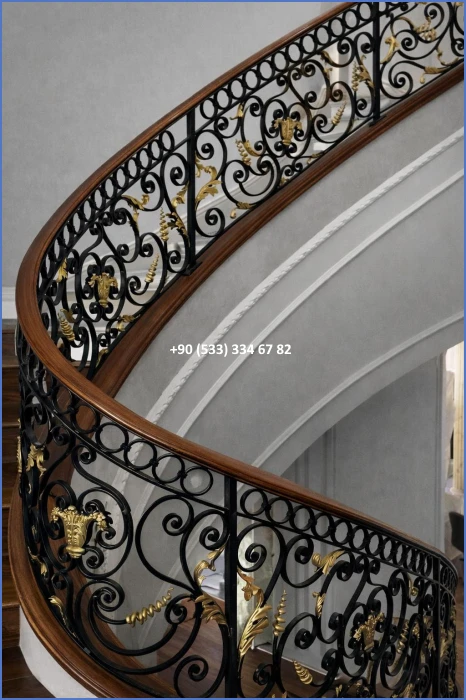 MERDİVEN KORKULUKLARI- MERDİVEN KORKULUK TASARIMI- FERFORJE MERDİVEN KORKULUK MODELLERİ dek20