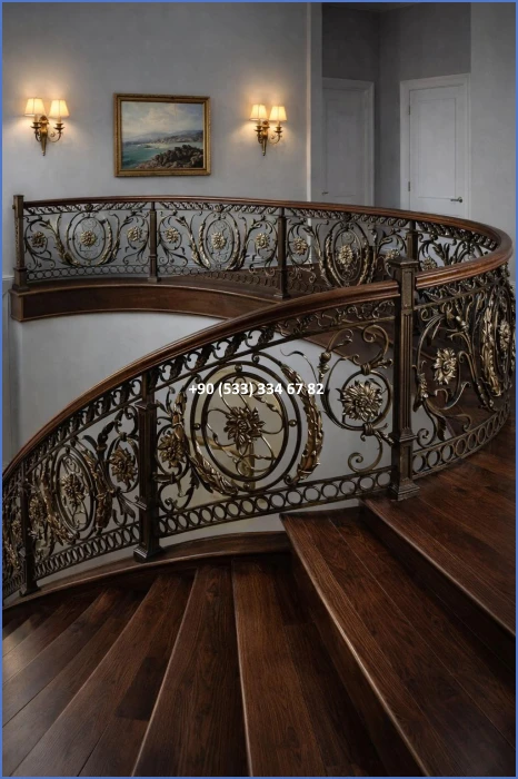 MERDİVEN KORKULUKLARI- MERDİVEN KORKULUK TASARIMI- FERFORJE MERDİVEN KORKULUK MODELLERİ dek29