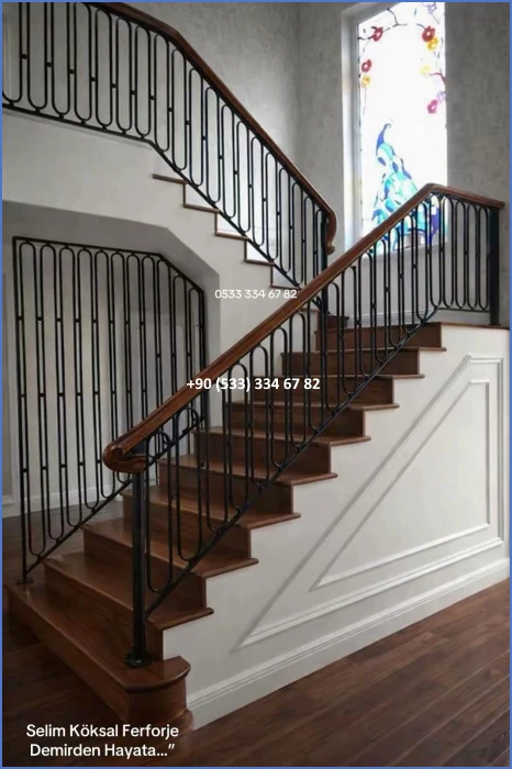 MERDİVEN KORKULUKLARI- MERDİVEN KORKULUK TASARIMI- FERFORJE MERDİVEN KORKULUK MODELLERİ dek34
